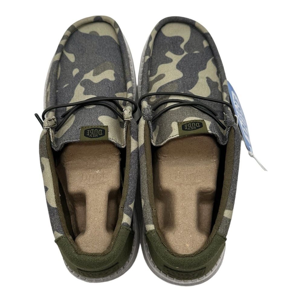 Hey Dude Wally Washed Camo Shoes Men's Size 12 Slip On Loafers - Brand New - Picture 8 of 9